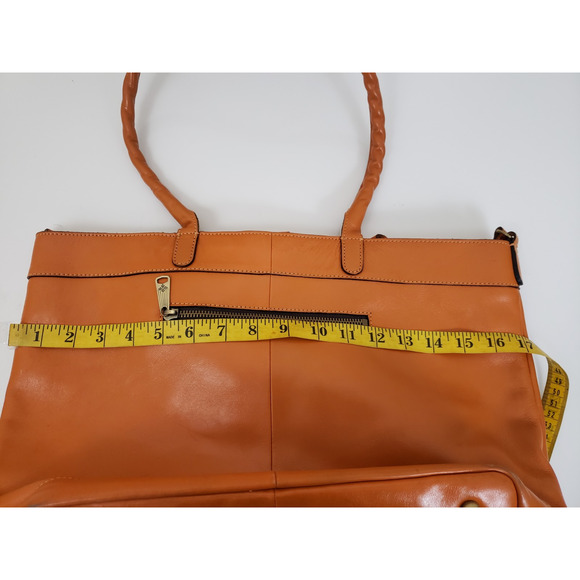 Patricia Nash Mallory Convertible Leather Tote Shoulder bag Sun Yellow Office - Picture 10 of 16